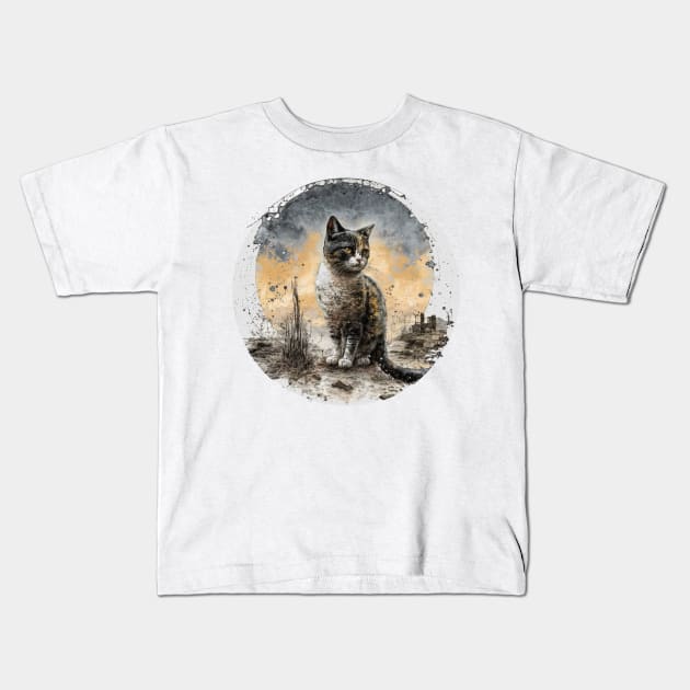 Discover the Best Cat Art: Unique Cat Illustrations for Cat Lovers Kids T-Shirt by laverdeden